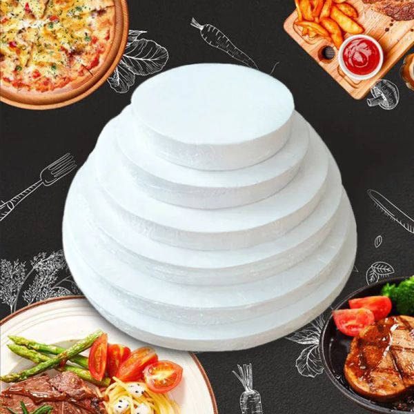 Rundes Backpapier Kreis Pergamentpapier Liner BBQ Ofen Patty Hamburger Papier Kuchen Antihaft-Backwerkzeug Großhandel 1000PCS ZZ