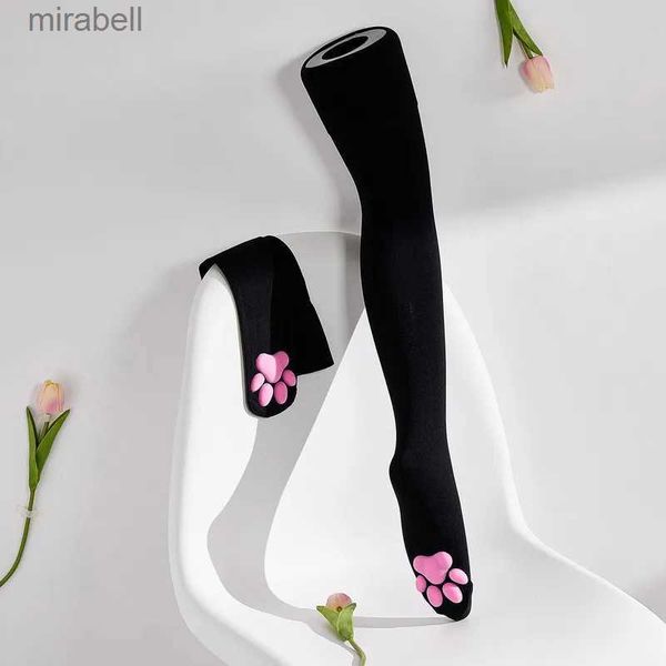 Meias meias góticas lolita coxa meias altas mulheres harajuku meias femininas lingerie 3d gato garra meias longas sexy meias de compressão outono yq240122