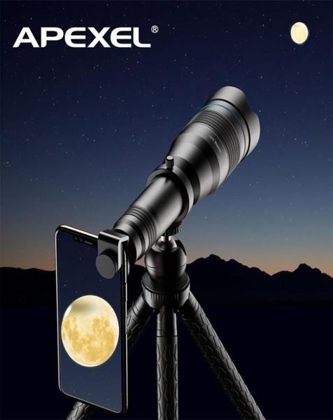 Apexel HD 60X Telescope TelePo Lens 60 X MonocularMiniselelfie Tripod Diğer akıllı telefon seyahat avı yürüyüşü 22042894406978299755