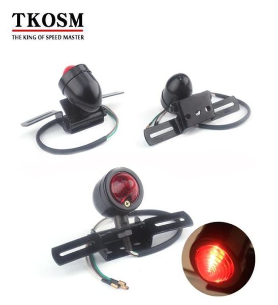 Tkosm lâmpada traseira de freio vermelha para motocicleta, lâmpada para chopper bobber personalizada 12vcafe racer moto sinal de seta luz de freio 8796886