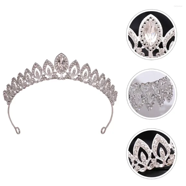 Berretti Fascia per capelli da sposa Corone per spettacolo Compleanno per donna Accessori da sposa in lega di diamanti bianchi Spose