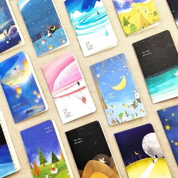 vendita all'ingrosso Mini blocco note Cute Ocean Series Notebook Wishing Bottle Childhood Fantasy Style Blocco note Moon Star Universe Diary Portable ZZ