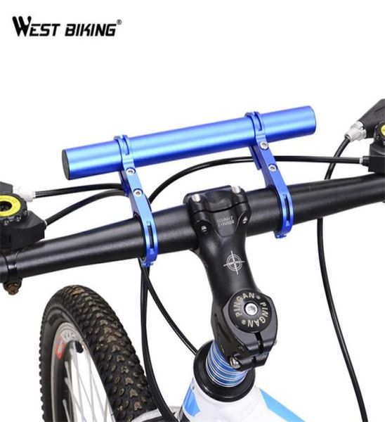 West Biking Extensor de guiador de bicicleta 254318mm Quadro de ciclismo Suporte de montagem de extensão dupla para luz de bicicleta C1904130136178944713068
