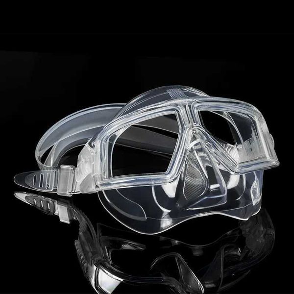 Maschere subacquee Maschera per apnea Mezza faccia Leggera Occhiali da sub a basso volume Attrezzatura per immersione in gel di siliceL240122