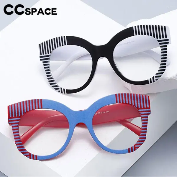 Оправа для солнцезащитных очков 57370, трендовые полосатые очки с защитой от синего света, модные круглые очки большого размера по рецепту, оптические прозрачные очки