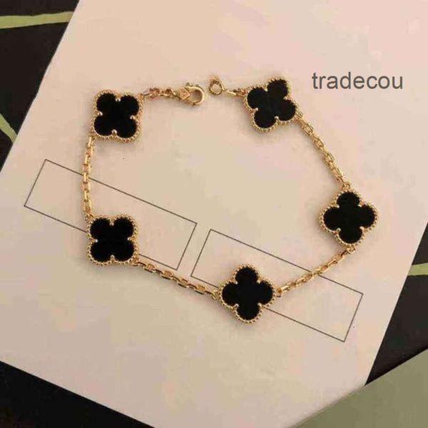 Van Clover Bijoux Cleef Four Leaf Clover Bracelet Classique Mode 4four Leaf Clover Bracelets Charme Bracelet Chaîne 18k Or Agate Shell Motherofp