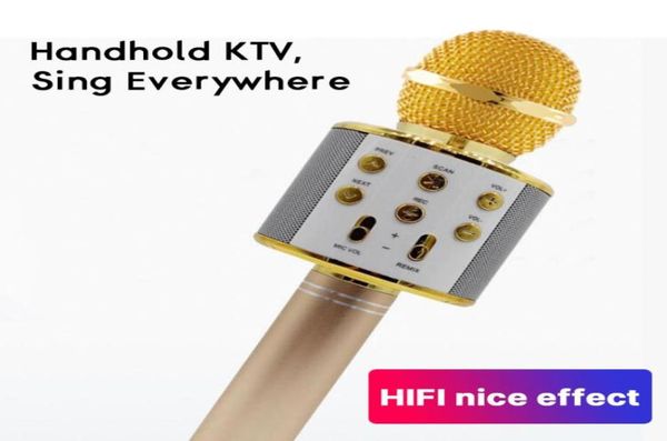 Mikrofon Professionelle Bluetooth Drahtlose Mikrofon Lautsprecher Handmikrofon Karaoke Mic Micro Singing Microfone sem fio1753180