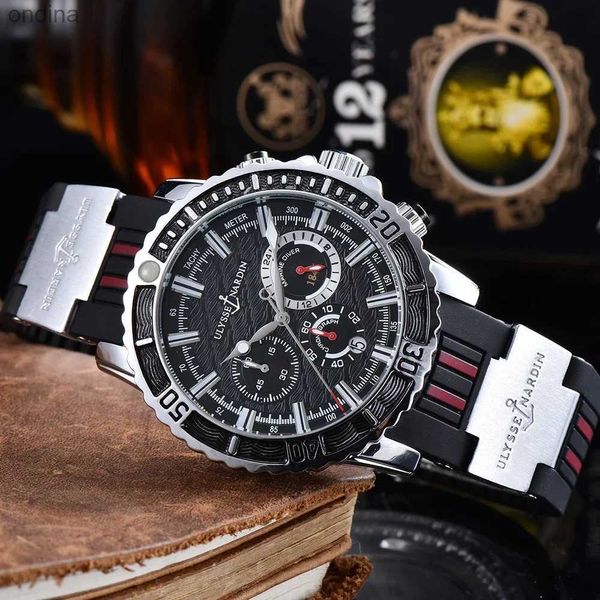 Andere Mode Schwarz Ulysse Quarz Männer Luxus Qualität Zarte Drei Hand Zifferblatt Einzigartige Strap Herren Uhr Relogio Masculino YQ240122