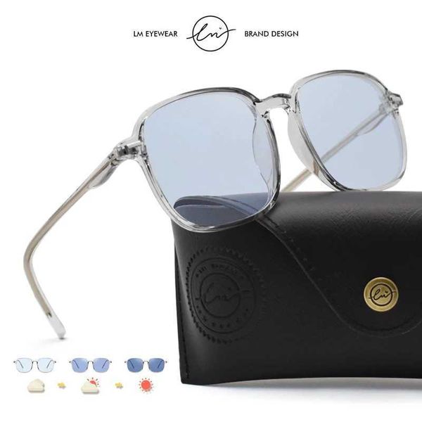 Occhiali da sole LM Square Occhiali da sole fotocromatici Donna Polarizzati Occhiali per la visione notturna diurna Uomo Montatura trasparente Driving Chameleon Occhiali da sole YQ240120