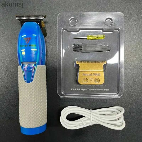 Tagliacapelli Tagliacapelli elettrico da uomo 2023New Blue JUCAI PRO Cordless Ricarica capelli 7200 R / Min Rasoio a T con denti a passo zero YQ240122