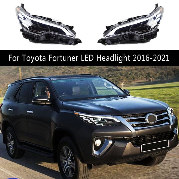 Fortuner-lâmpada de cabeça estilo carro para toyota, farol led 16-21, luz diurna, indicador de seta, peças automotivas