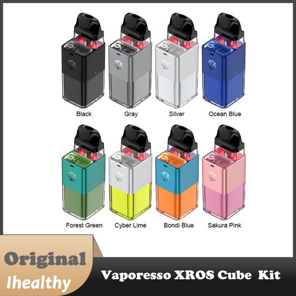 Kit Vaporesso XROS Cube Bateria embutida de 900mAh Cartucho Vaporesso XROS Pod 0,6Ω/0,7Ω/0,8Ω/1,0Ω/1,2Ω Cartuchos Sistema de fluxo de ar ajustável