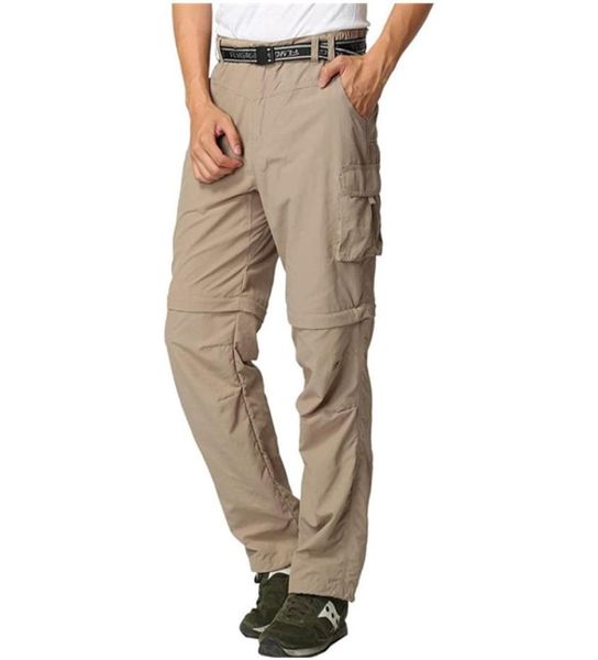 Calças de caminhada masculinas conversíveis com zíper shorts ao ar livre secagem rápida leve pesca viagem safari cargo8537686