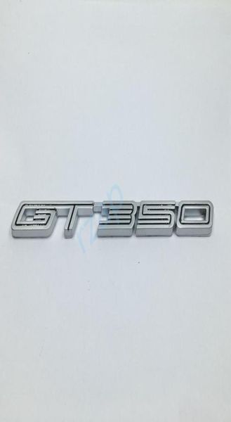 Metal prateado gt350 emblema adesivo lateral do pára-choque do carro para mustang shelby super cobra cobra gt 3502860662