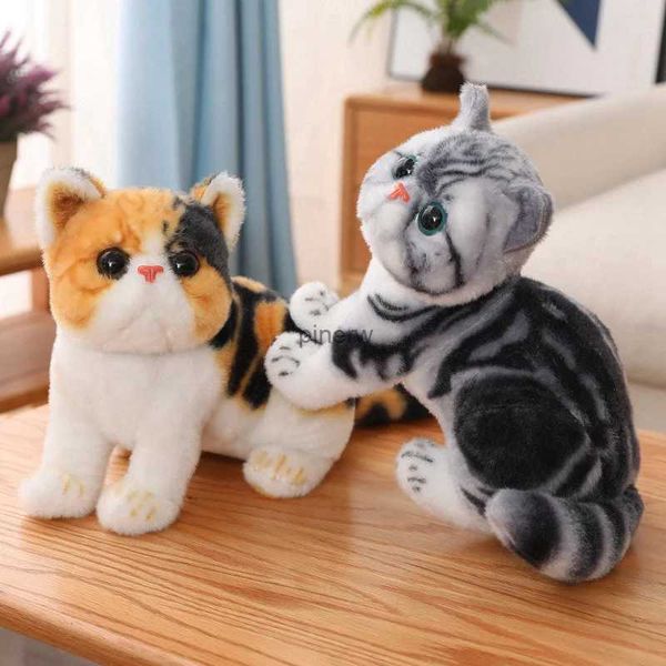 Bonecas de pelúcia recheadas gatos realistas brinquedo de pelúcia simulação americano shorthair bonito gatinho boneca brinquedos para animais de estimação decoração de casa presente para meninos meninas aniversário