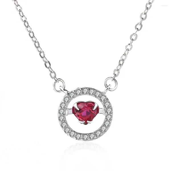 Pendenti autentici 925 sterling in argento sterling smart cuore cristallo collane a catena a ciondolo per donna regalo di gioielli da festa