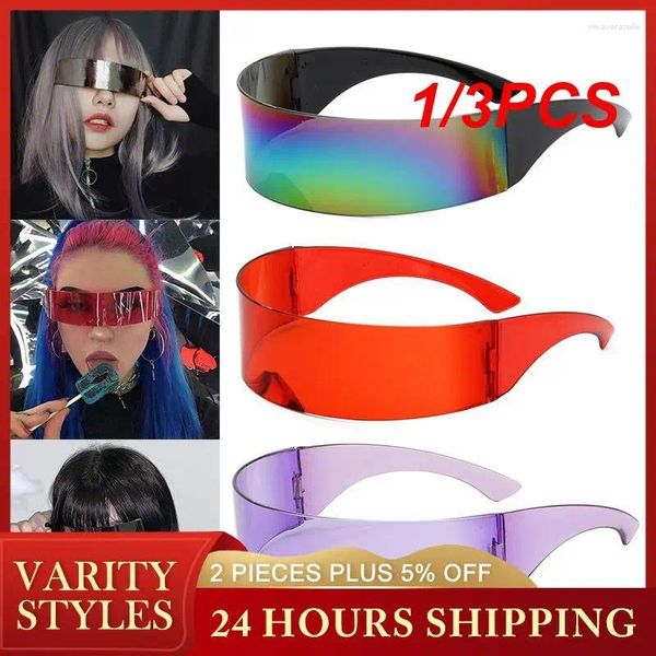 Солнцезащитные очки 1/3 шт., прочные вечерние очки с козырьком, модный щит для Хэллоуина, без оправы, велосипедное оборудование, ветрозащитная личность