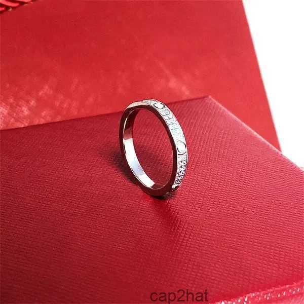 4mm 6mm titânio aço anel de prata designer de moda homens e mulheres rosa ouro prata jóias banda dimonds completos para amantes casal anéis presente kha2