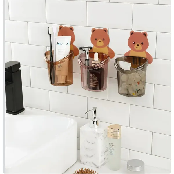 Set di accessori per il bagno Portaspazzolino facile da usare Durevole Salvaspazio Decorazioni per la casa di alta qualità Organizzatore per il bagno Ordinato Funzionale