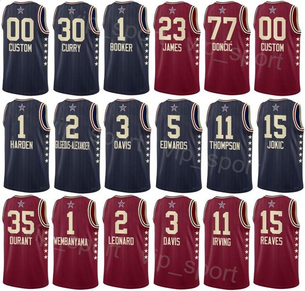 Imprimir All-Star 2024 Basquete Chet Holmgren Jerseys 7 Domantas Sabonis 10 Austin Reaves 15 Alperen Sengun 28 Paul George 13 Victor Wembanyama 1 Camisa Homens Crianças Mulher