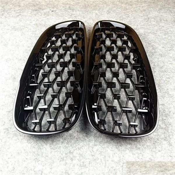 1 Paar neue Diamond Grille Abs Racing Grills für F10 F22 F30 F48 G11 G30 F15 Glossy Black Front Kidney Drop Delivery Automobile Dhngk