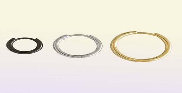 Orecchini Huggies in argento da 13 mm 18 mm 23 mm Orecchini in argento sterling 925 riempiti in oro 18 carati Grandi piccoli orecchini a cerchio rotondi giornalieri Jewely HED24814210154