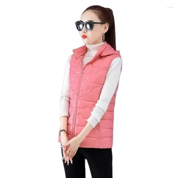 Gilet da donna Giacca senza maniche autunno inverno Gilet da ragazza sottile in cotone da donna Gilet leggero antivento caldo Top femminili