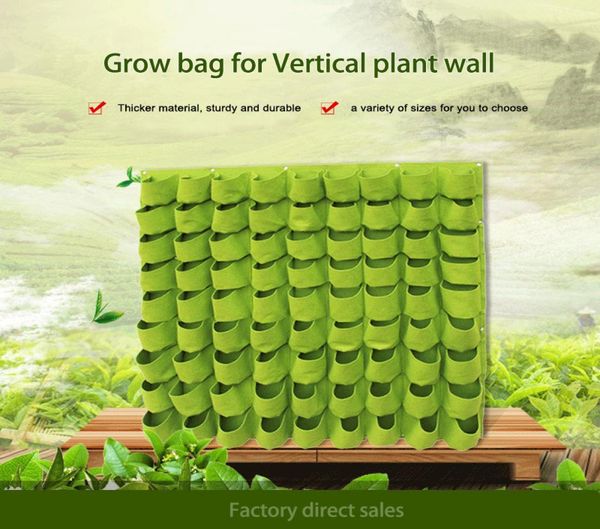 Plantador de parede reciclado, feltro de lã, recipiente de plantio vertical, tecido não tecido, sacos de crescimento de plantas de jardim 4576540
