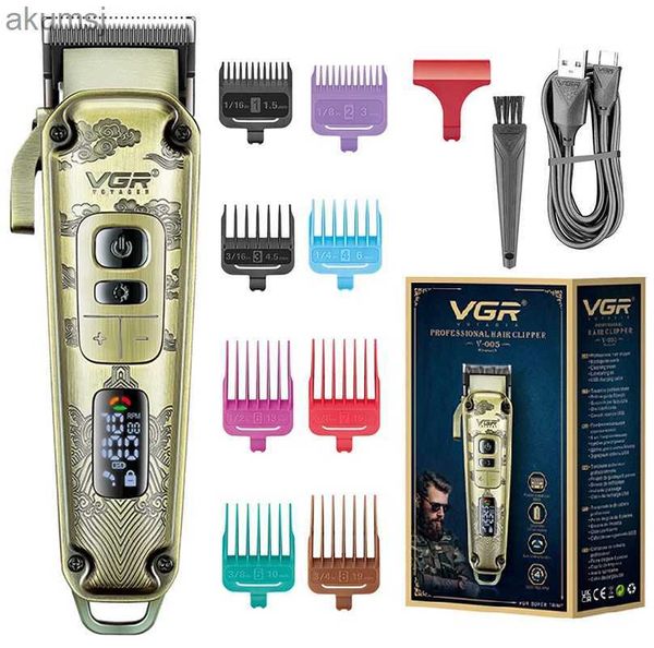 Haarschneidemaschinen VGR Professional Hair Herren Elektrischer Bart-Haarschneider 8W Elektrische 4-Gang-verstellbare Haar-USB-Aufladung YQ240122