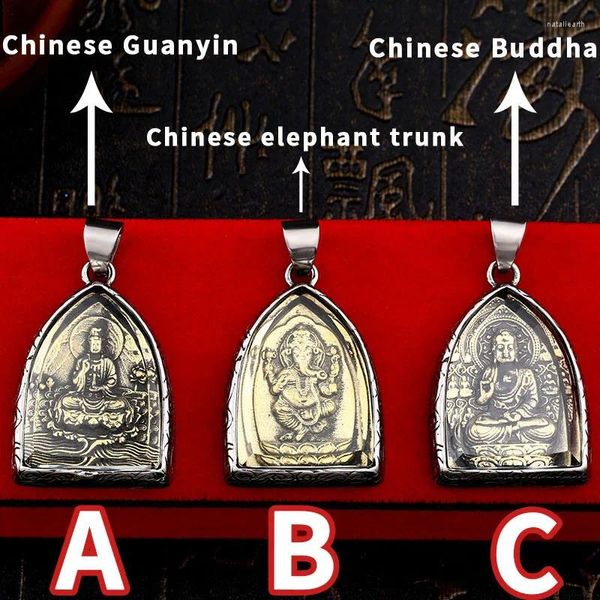 Anhänger Halsketten BEIER Edelstahl vergoldet-Gold Farbe Buddhismus Bringen Ganesha Halskette China 3 Stil Mann Frauen Schmuck BP8-350