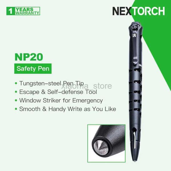 Taschenlampen Nextorch NP20 Taktischer/Sicherheitsstift mit Stiftspitze aus Wolframstahl, Kielhohle Luftdruckmine zum Schreiben, Selbstverteidigung 240122