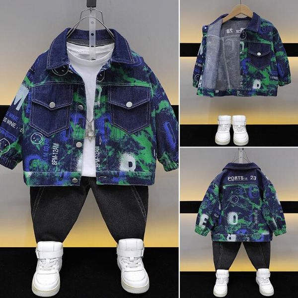 Kinder Designerkleidung Smile Boy Jeansjacke Camouflage 23 Denim Cardigan Jacken Kindermantel