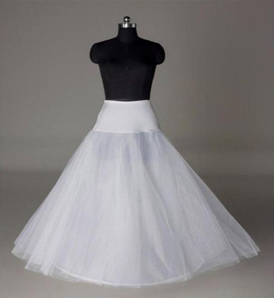 Auf Lager UK USA Indien Petticoats Crinoline White ALine Bridal Underskirt Slip No Hoops Petticoat in voller Länge für EveningPromMi9712800