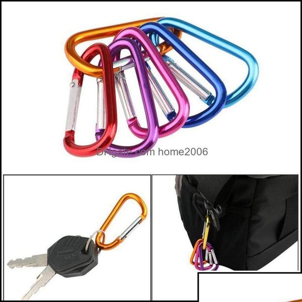 Mosquetões 10 pcs alumínio mosquetão chaveiro clipe ao ar livre cam keyring snap gancho garrafa de água fivela kit de viagem escalada ac qylx dr dh0tb