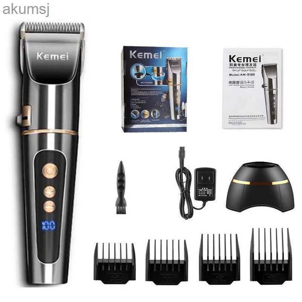 Máquina de cortar cabelo Kemei 220 V Clipper Equipamento de cabeleireiro profissional Homem Máquina de corte de cabelo para barbeiro Kimei Kernei Navalha Kemel Cortador masculino YQ240122