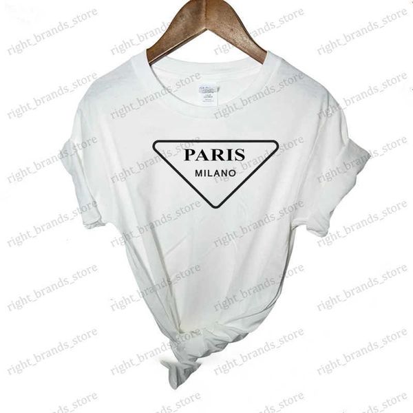 T-shirt da donna T-shirt da donna estiva Luxury Brand Moda stampa manica corta in cotone allentato Plus Size Camicia da donna Spedizione gratuita T240122