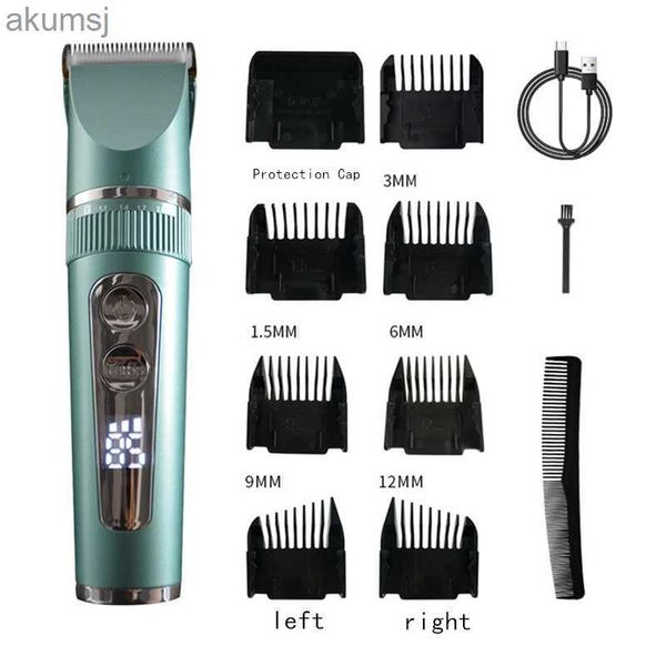 Saç Clippers Profesyonel Saç Clipper Kuaför Elektrikli Adam Berber Kesme Makinesi Bıçağı Yıkanabilir Kablosuz Clipper Seramik Bıçağı YQ240122