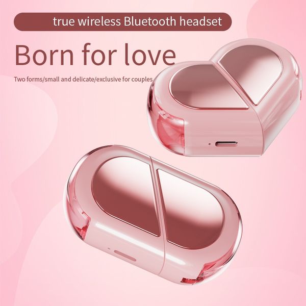 Coppia d'amore Bluetooth girevole creativa Auricolari wireless TWS 5.3, Cuffie Bluetooth wireless reali Operazione di deformazione Auricolare Adorabile per Ragazze Ragazzo Donna