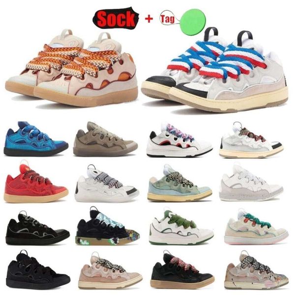 Designer 90er Jahre Bordstein Sneaker Lavis Schuhe Leder Skate Low Top Trainer Männer Frauen Schnürgummi Nappa Außergewöhnliche flache Plattform Scarpe Schuhe Chaussures