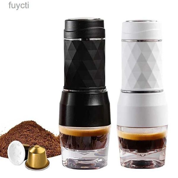 Cafeteiras portáteis mini prensa manual máquina de café 8439 fazer usando máquina de café expresso moída para escritório viagem camping condução yq240122