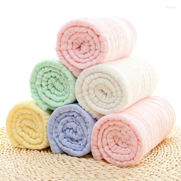 Cobertores toalha de banho de algodão gaze de 6 camadas super macio absorvente rosto toalhinha quadrados mão limpar banho alimentação crianças lenço cobertor