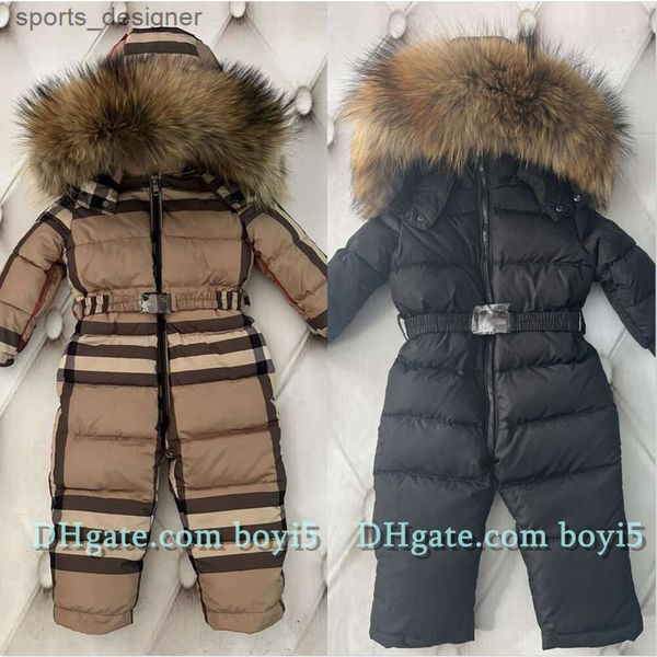 Piumino intero da bambino Piumino per ragazzi e ragazze Giacca calda per neonato Collo in pelliccia naturale Imbottitura in piumino d'anatra bianco Piumino outwear per bambino Christmas''gg''W22X