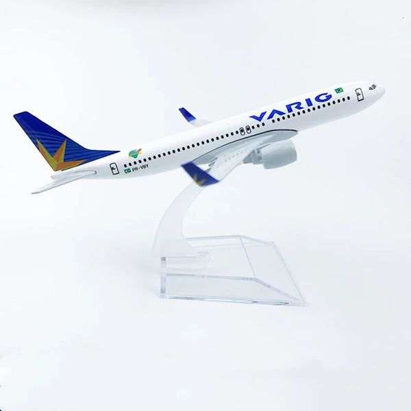 16cm Uçaklar Brezilya Varig Havayolu Boeing B737 Model Uçak Diecast Düzlemi Koleksiyon 240118