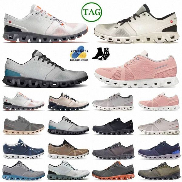 Cloud X 3 5 Running Shoes Mans Womans x3 Preto Branco Azul Cinza Olive Lily Pink Frost Trainer Sneaker Mulheres Sport S On Clouds Low Flat H3YI #