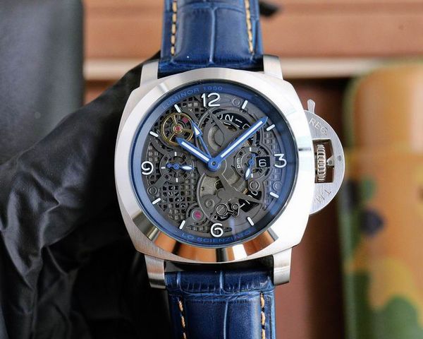 Часы 5A Luminor BiTempo Moonphase Хронограф Flyback Автоматические дизайнерские часы со скидкой для мужчин Женские наручные часы Fendave 23.10.25