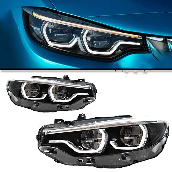 Auto Styling Faro Per BMW Serie 4 F32 F33 F36 M4 2013-20 19 Faro A LED Angel Eye Luci di guida Indicatori di direzione