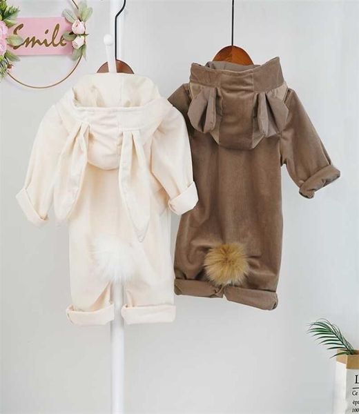 Outono bebê menino roupas menina com capuz macacão nascido primavera inverno coelho urso trajes dos desenhos animados roupa vetement garcon 2110228732055