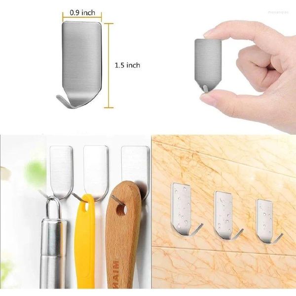 Haken selbstklebend Edelstahl Handtuch Familie Robe hängen Hüte Tasche Schlüssel Wand Kleiderbügel Haken