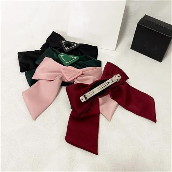 Meninas grampos de cabelo presilhas designer triângulo carta grampo de cabelo clássico bowknot presilhas moda feminina hairjóias cocar acessórios de cabelo de luxo