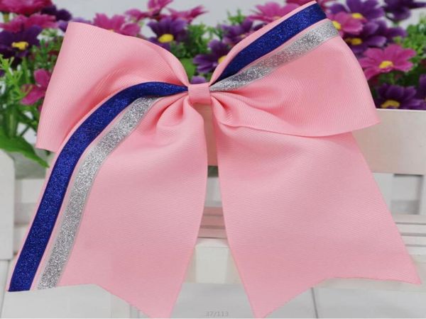 75quot hochwertiges handgefertigtes großes massives Ribbon Glitzer -Jubel Bug mit Pferdeschwanzhalter für Teenager Mädchen Kinder Hair Accessori3633550